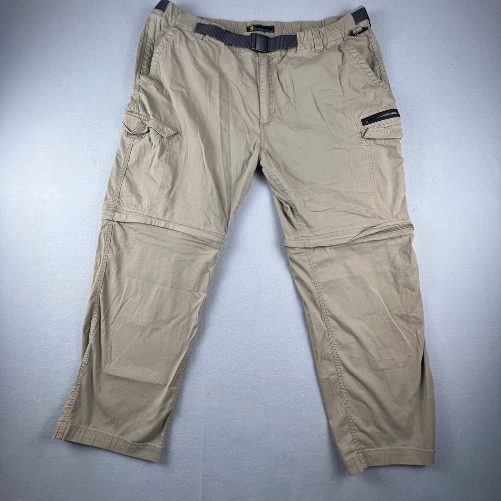 BC Clothing Convertible Cargo Pants Mens XXL x 30 Tan Hiking Outdoor Zip Off